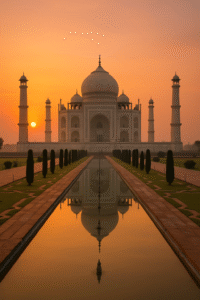 Taj Mahal in different weather